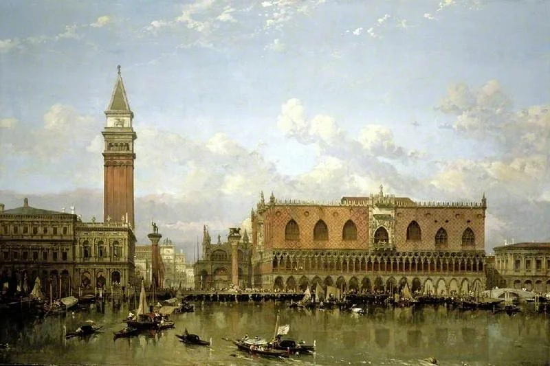 The Doge's Palace, Venice, from the Bacino di San Marco, by David Roberts, oil, 1853