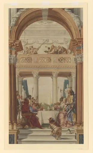 Copy after Giambattista Tiepolo’s fresco of the ‘Banquet of Antony and Cleopatra’ in the Ballroom Palazzo Labia, Venice (1746-1747), 1883.