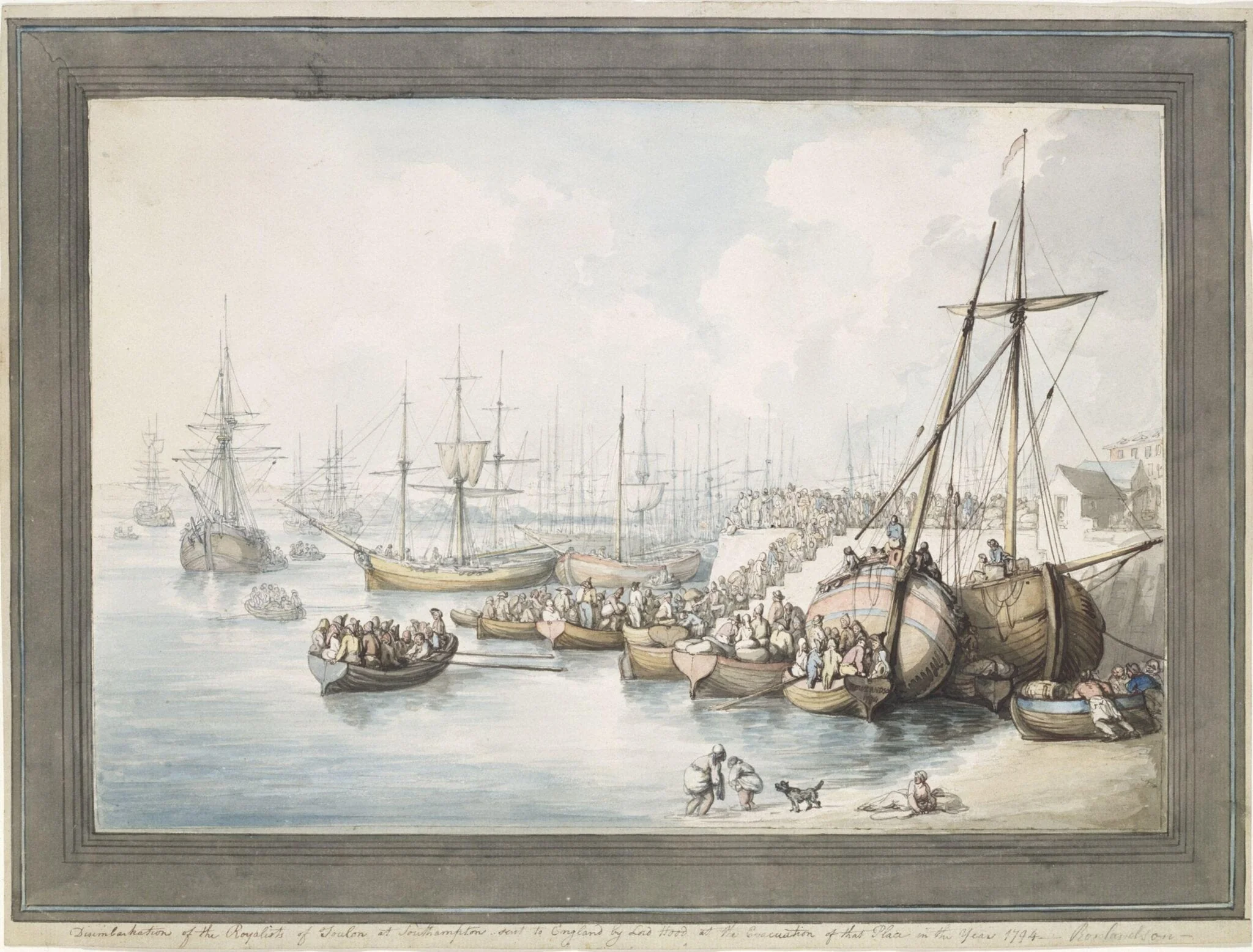 Disembarkation of the Royalists of Toulon at Southampton, 1794