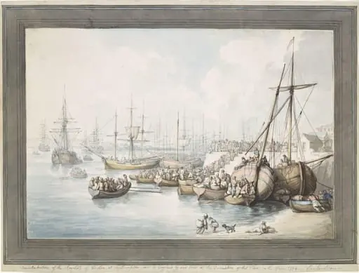 Disembarkation of the Royalists of Toulon at Southampton, 1794
