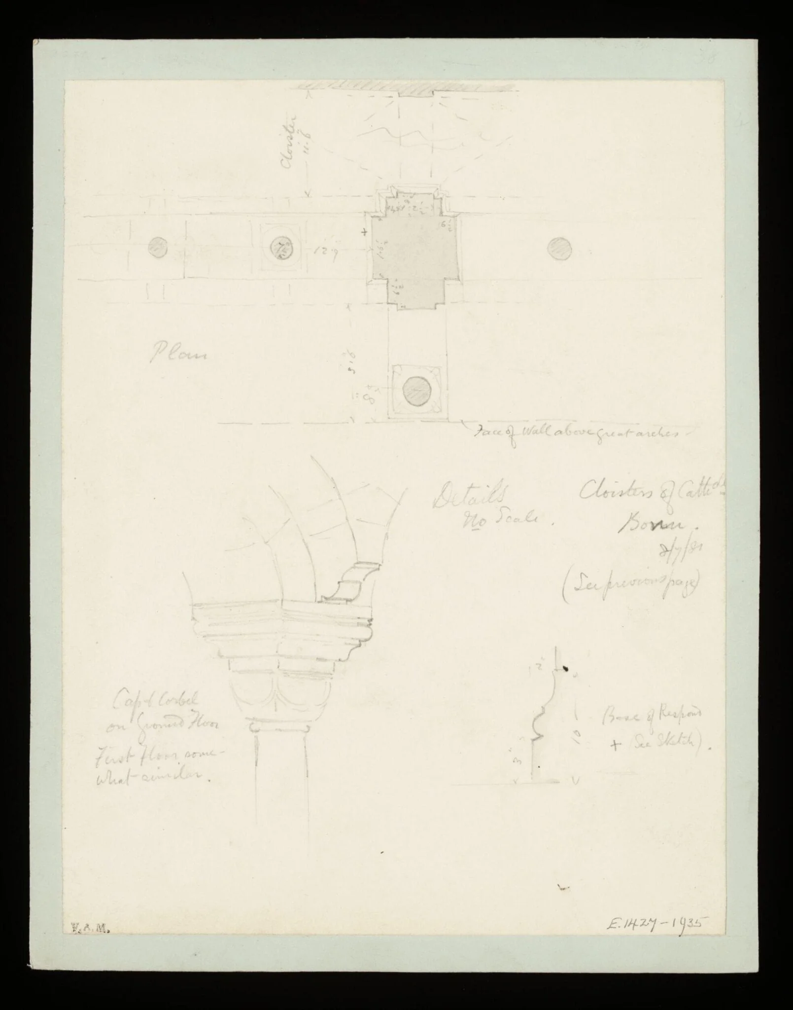 One of 235 drawings of architectural subjects in France, Germany, and Italy