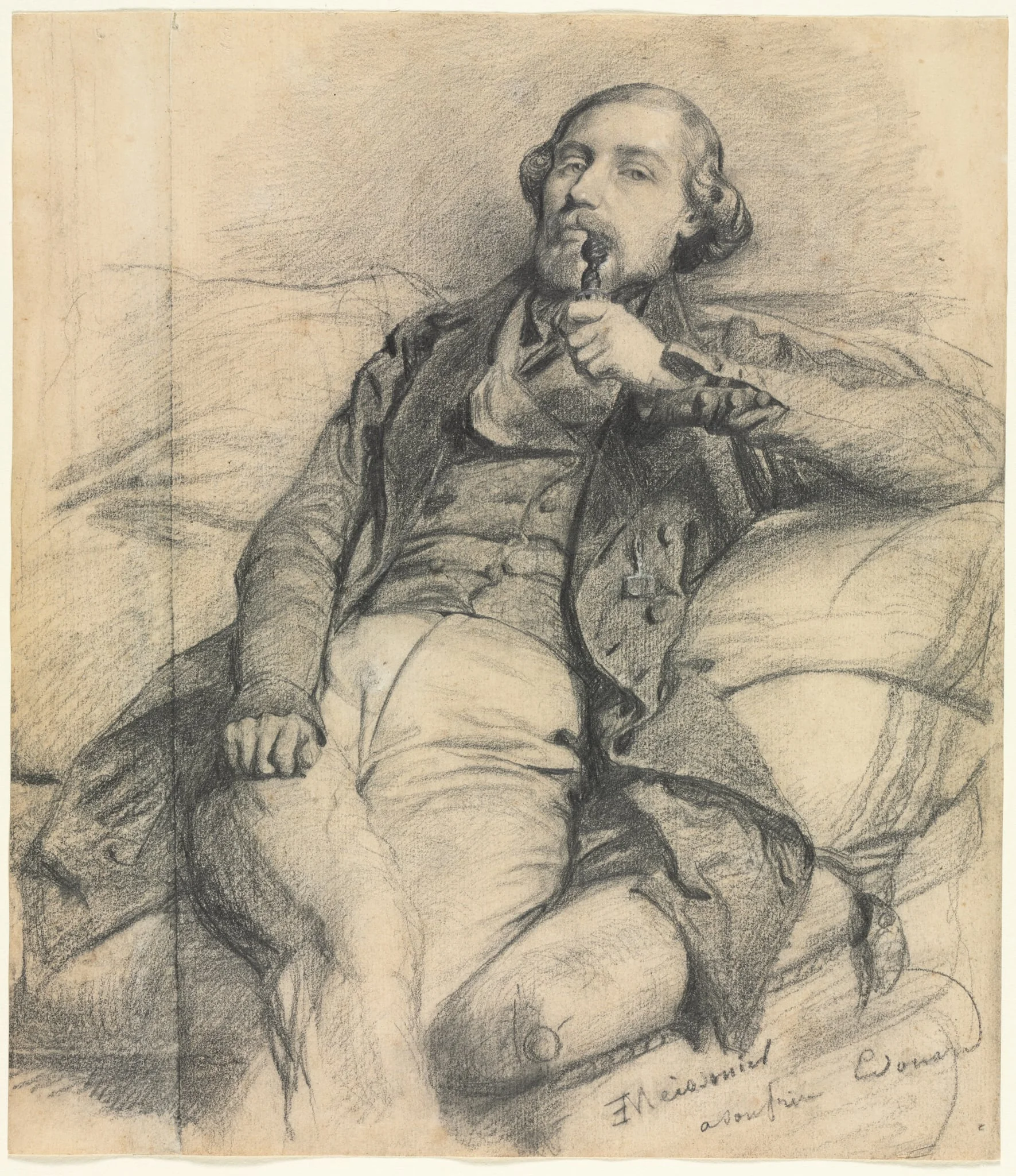 Man Smoking, by Jean Louis Ernest Meissonier, 1804