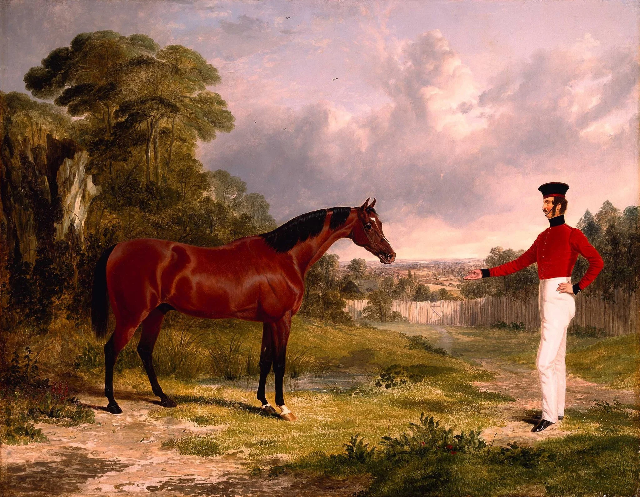 A Soldier with an Officer's Charger, by John Frederick Herring, Sr., oil, 1839
