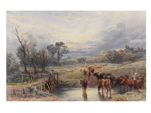 Landscape with Cattle and Bridge