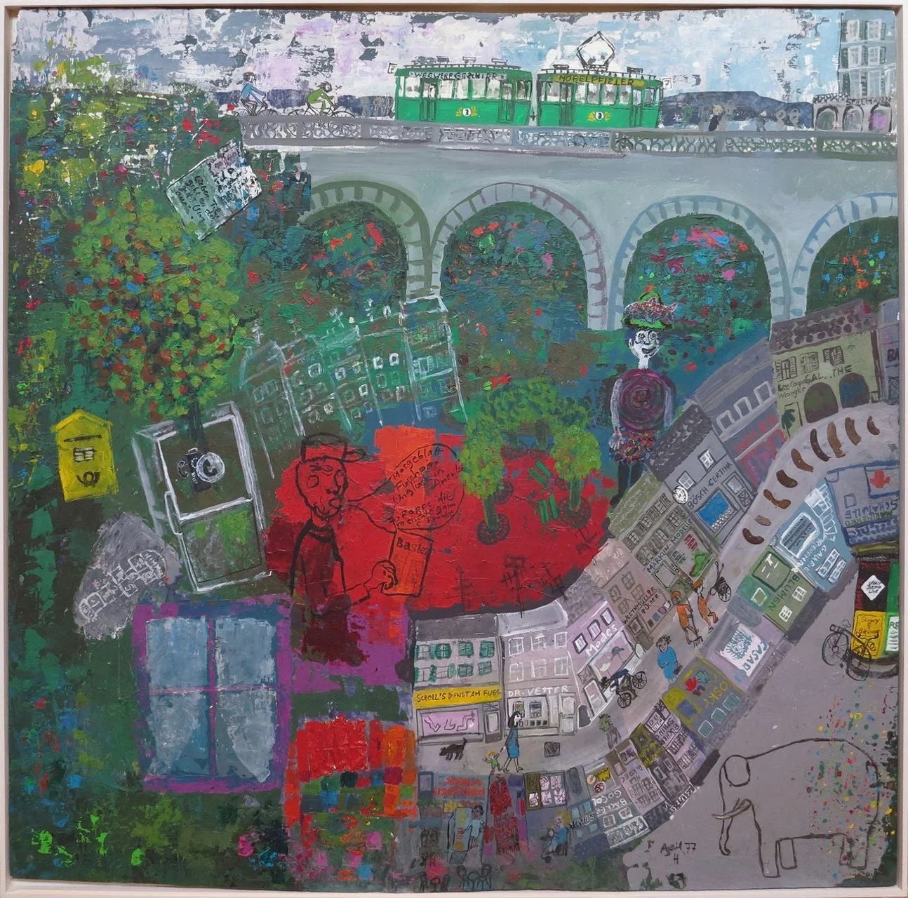 Dellers, Helen - Malerei, Ein Nachmittag in der Stadt, by Helen Dellers, unspecified, 1977