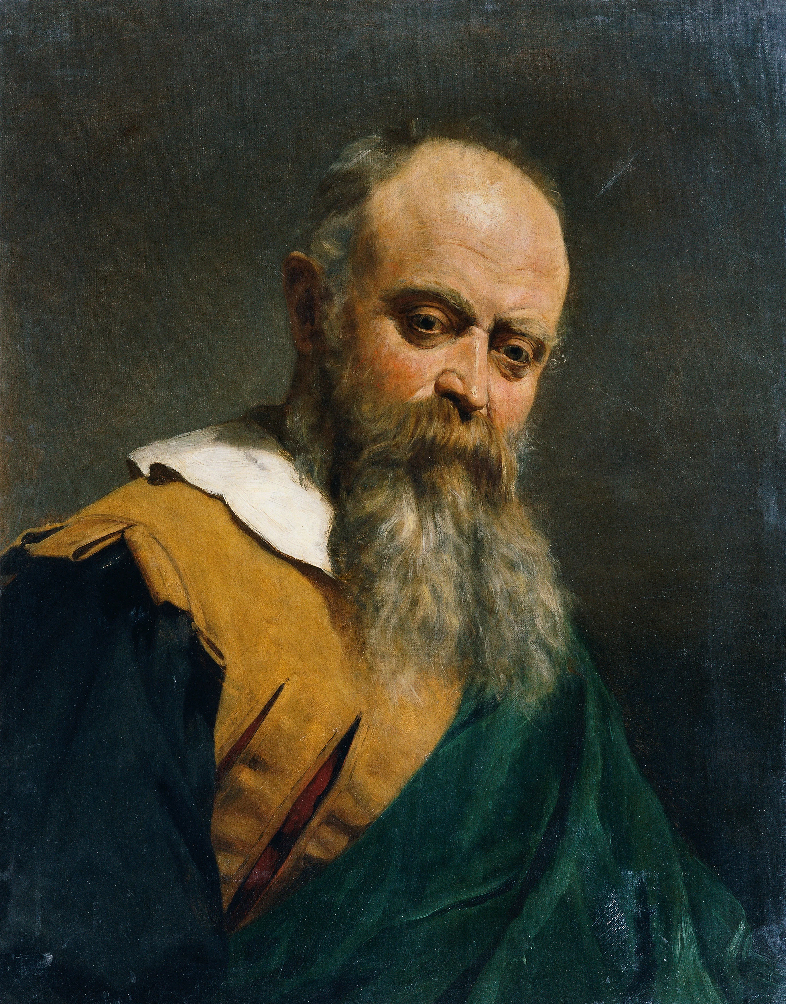 Bearded Man with a Fur Collar and Chain, by Natale Schiavoni, oil, 1827