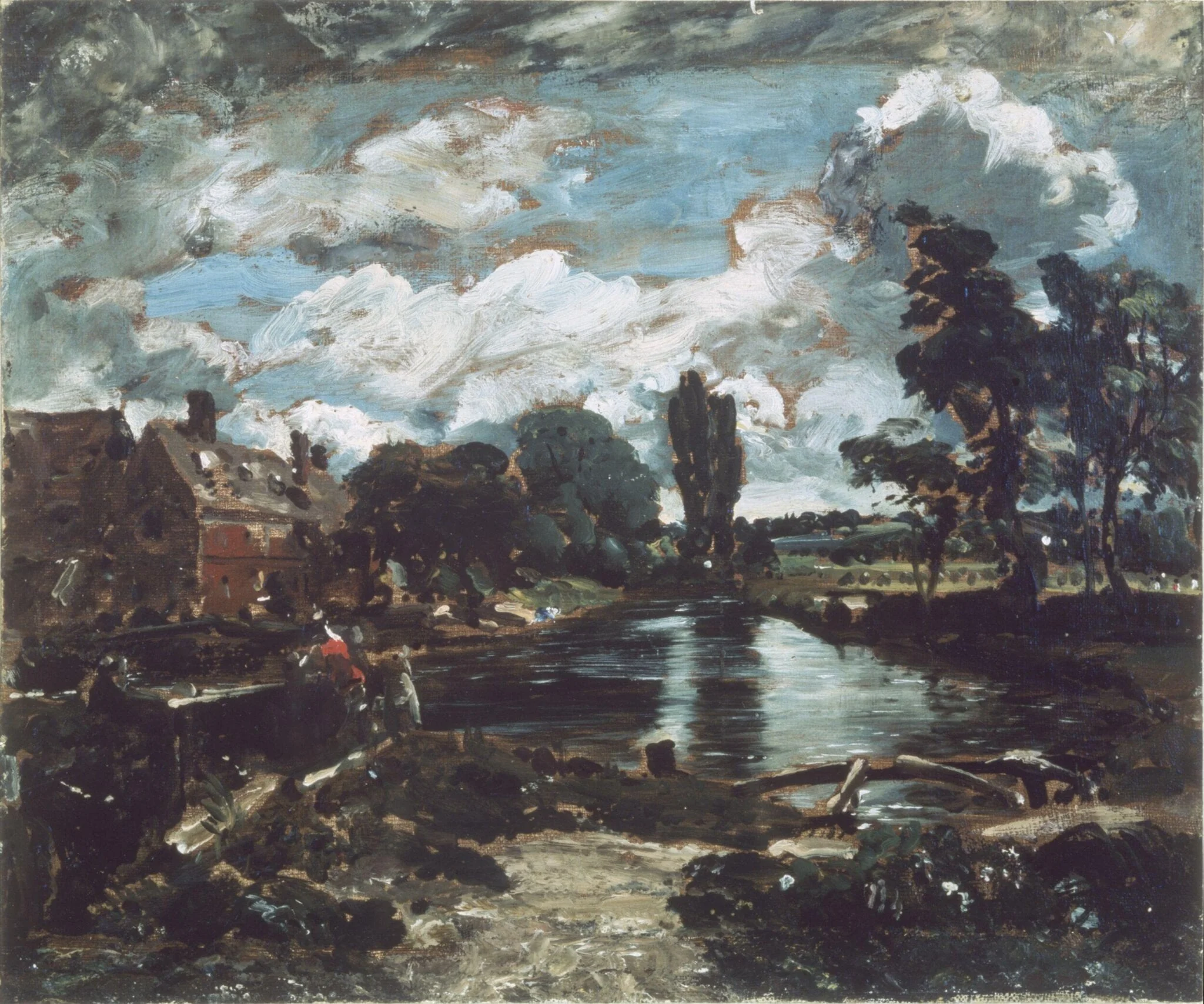 Flatford Mill from a Lock on the Stour, by John Constable, oil, 1811