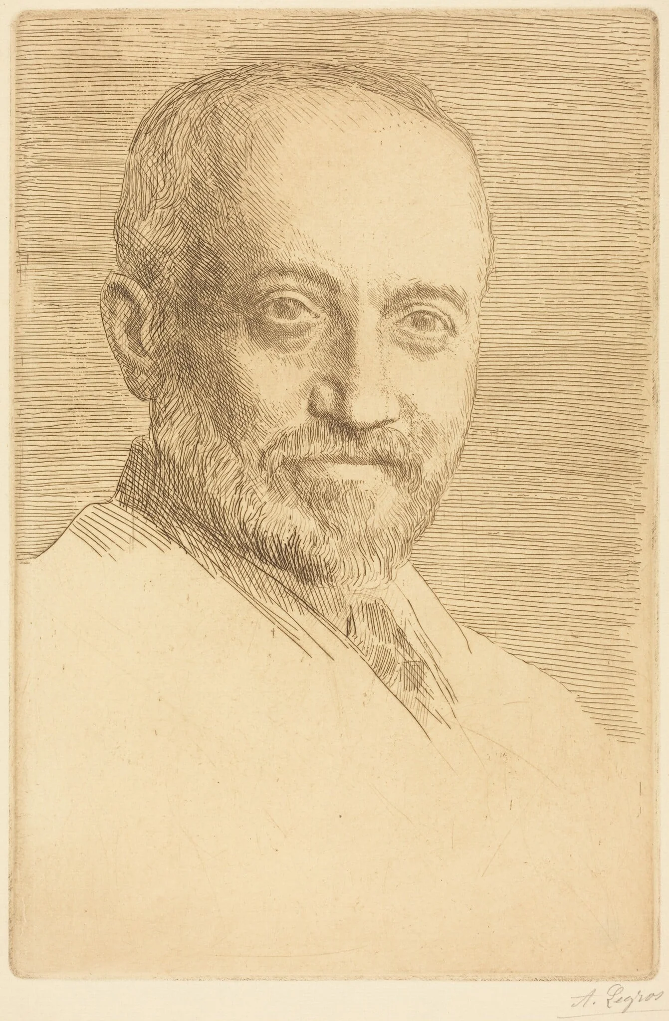C.J. Knowles, 2nd plate, by Alphonse Legros, ink, 1874