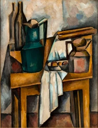 Nature morte à la table, by André Derain, oil, 1910
