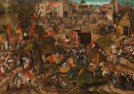 A Flemish Kermis with a Performance of the Farce &#8216;Een cluyte van Plaeyerwater&#8217;