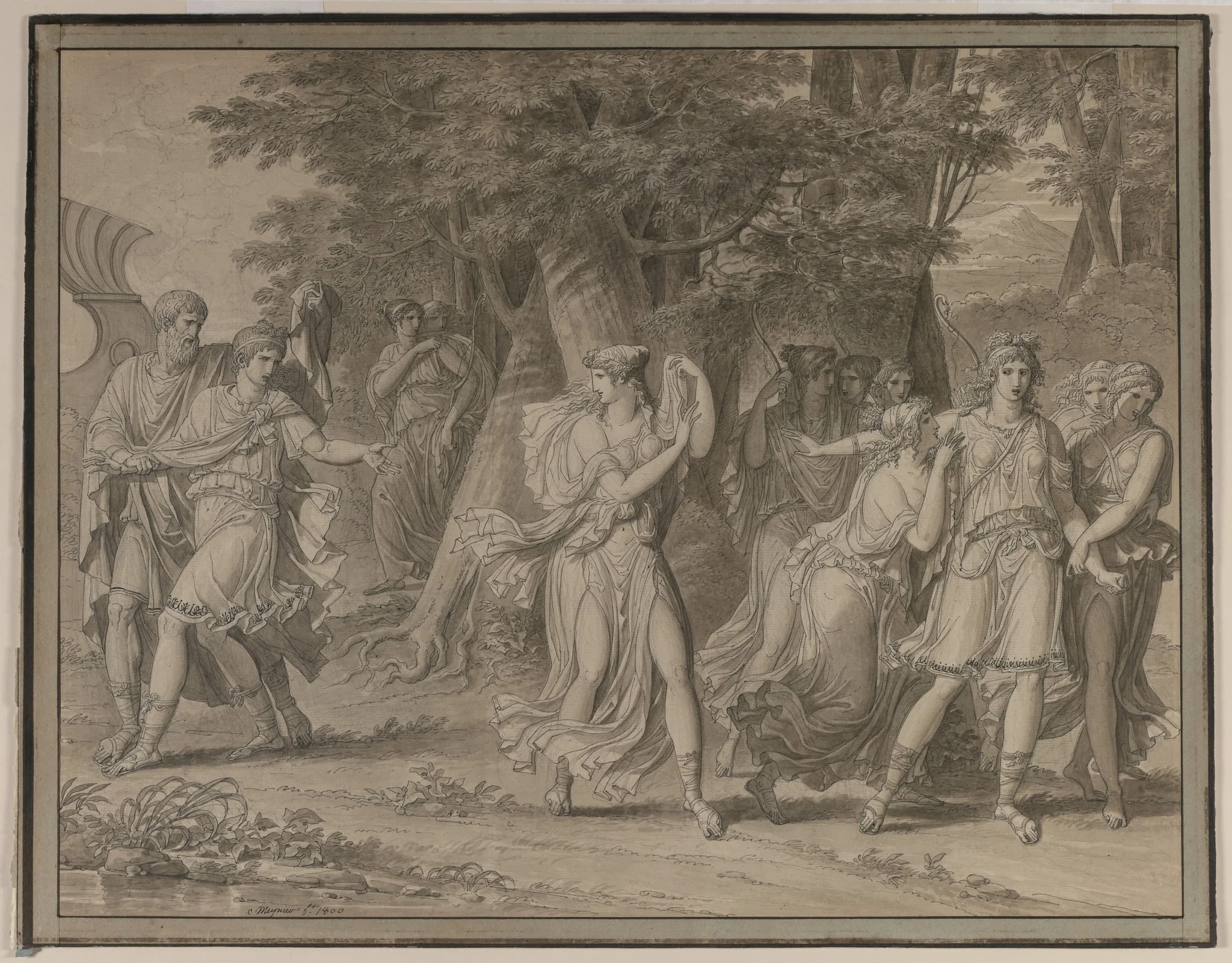 Telemachus, Urged by Mentor, Leaving the Island of Calypso, by Charles Meynier, 1800