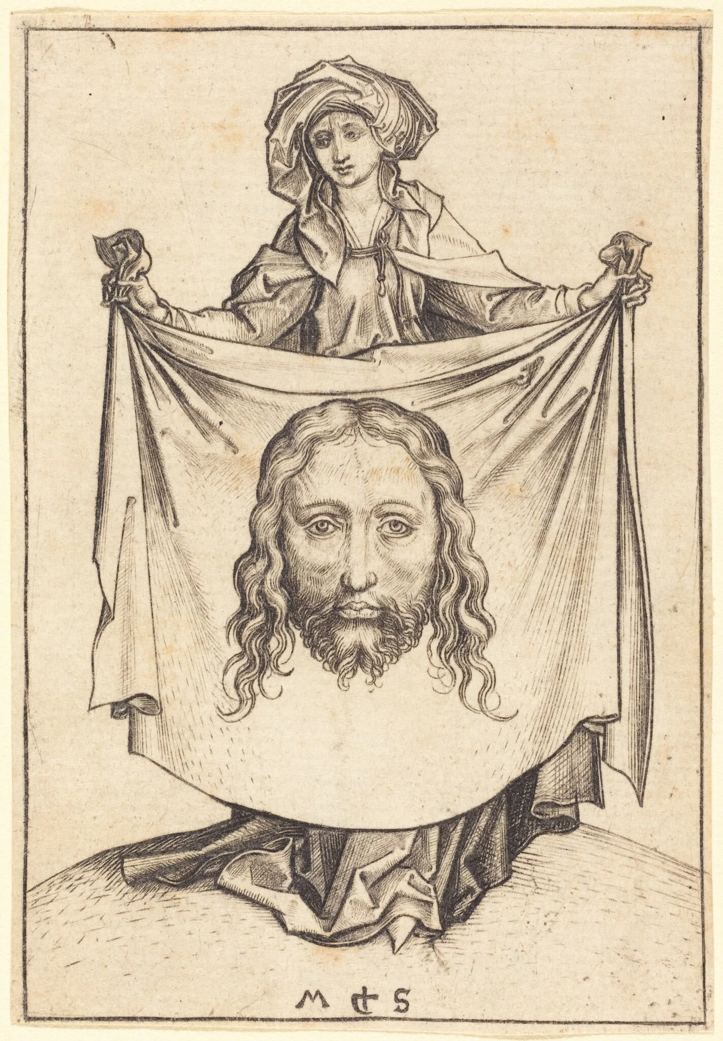 Saint Veronica, by Martin Schongauer, ink, 1480