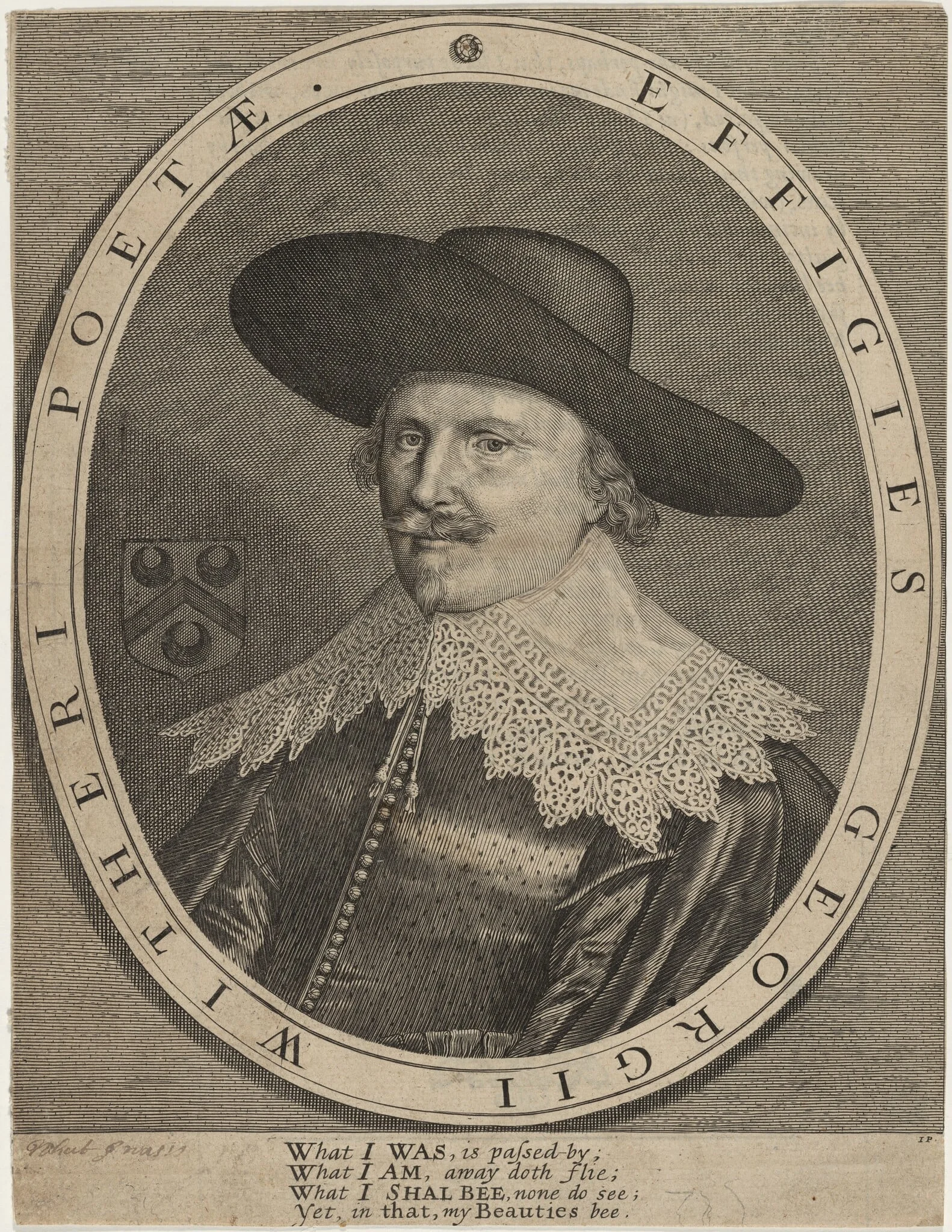 George Wither, Poet, by John Payne, ink, 1635