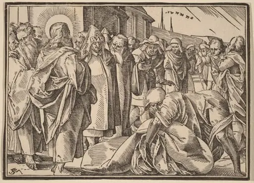 The Paralytic Healed by Christ Picks up His Pallet