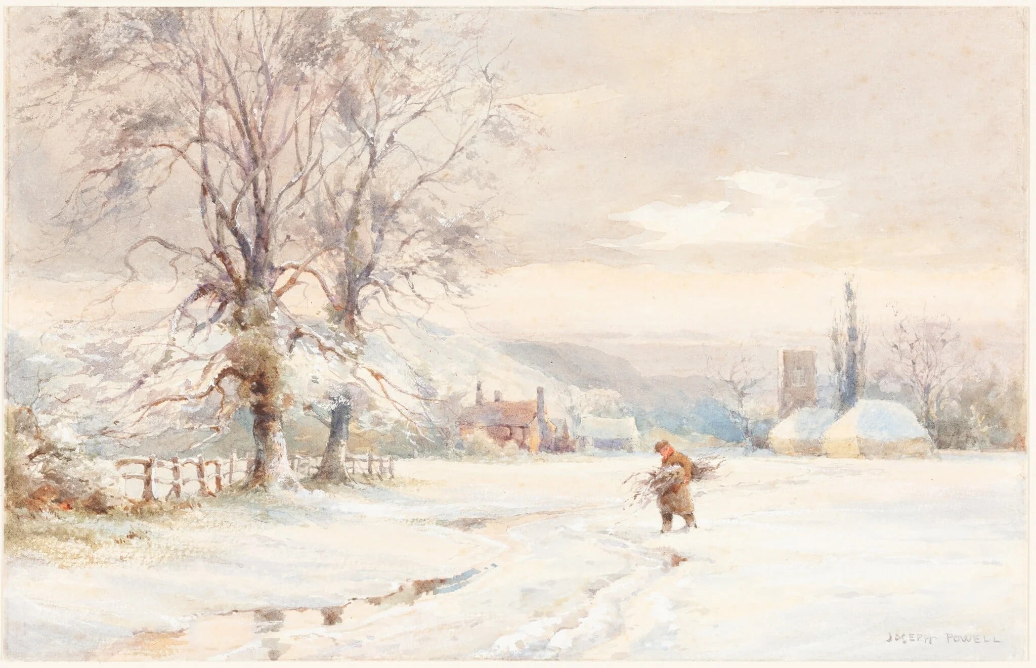 Winter, by Joseph Rubens Powell, gouache, 1843