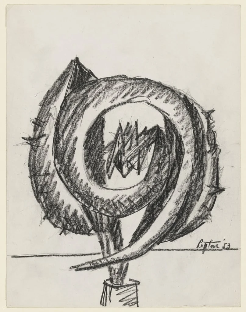 Untitled, by Seymour Lipton, graphite, 1953