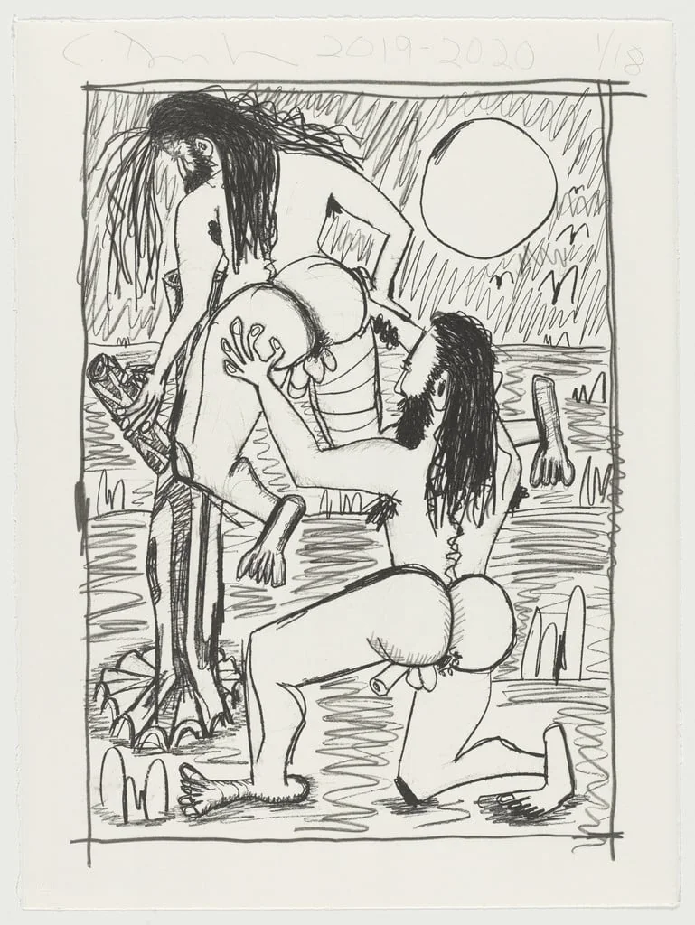 Untitled, by Carroll Dunham, ink, 2020