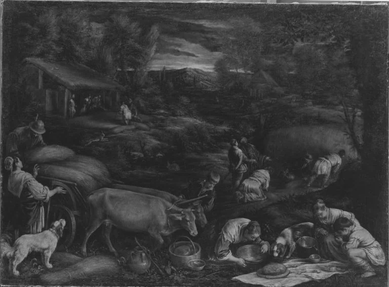 Der Sommer (Boas und Ruth), by Francesco Bassano the Younger, unspecified, 1580