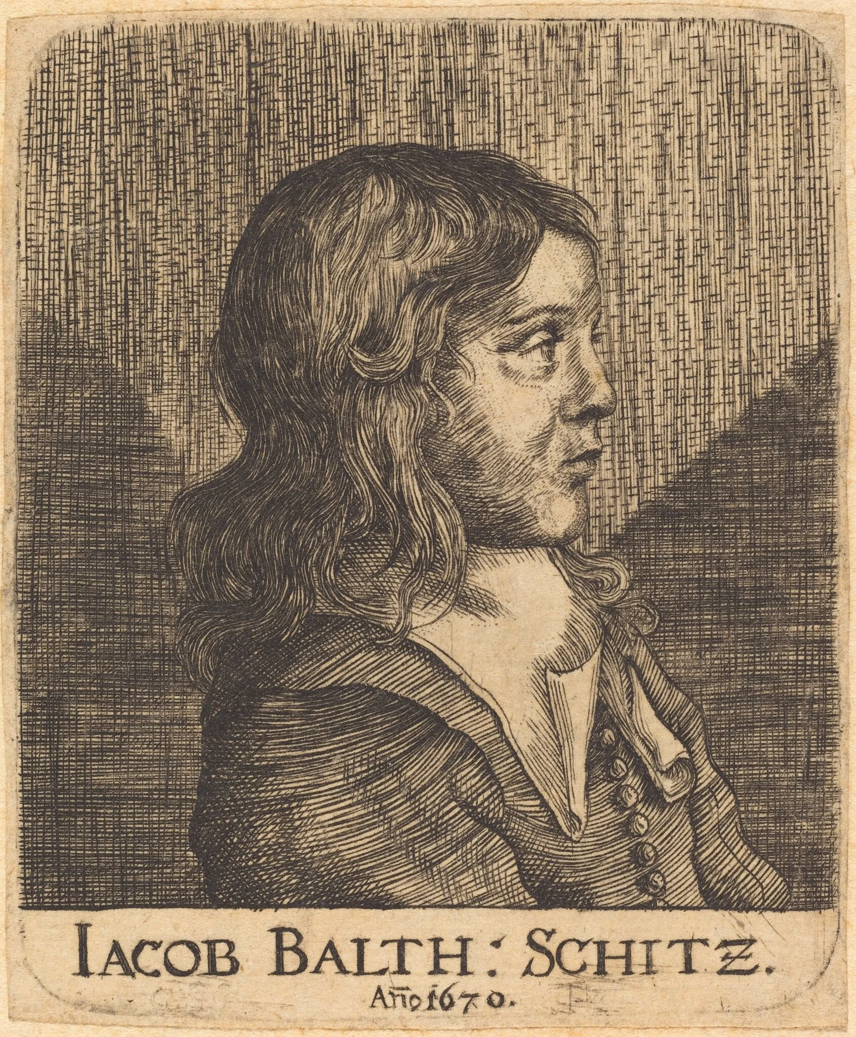 Jacob Balthazar Schitz, by German 17th Century, ink, 1670