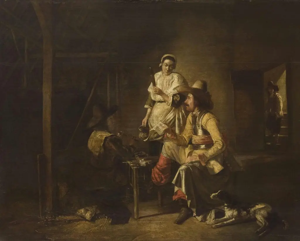 Soldiers with a Serving Maid in a Barn