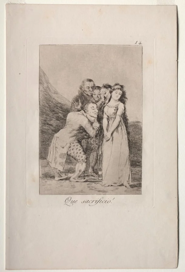 What a Sacrifice!, Plate 14, by Francisco Goya, 1799