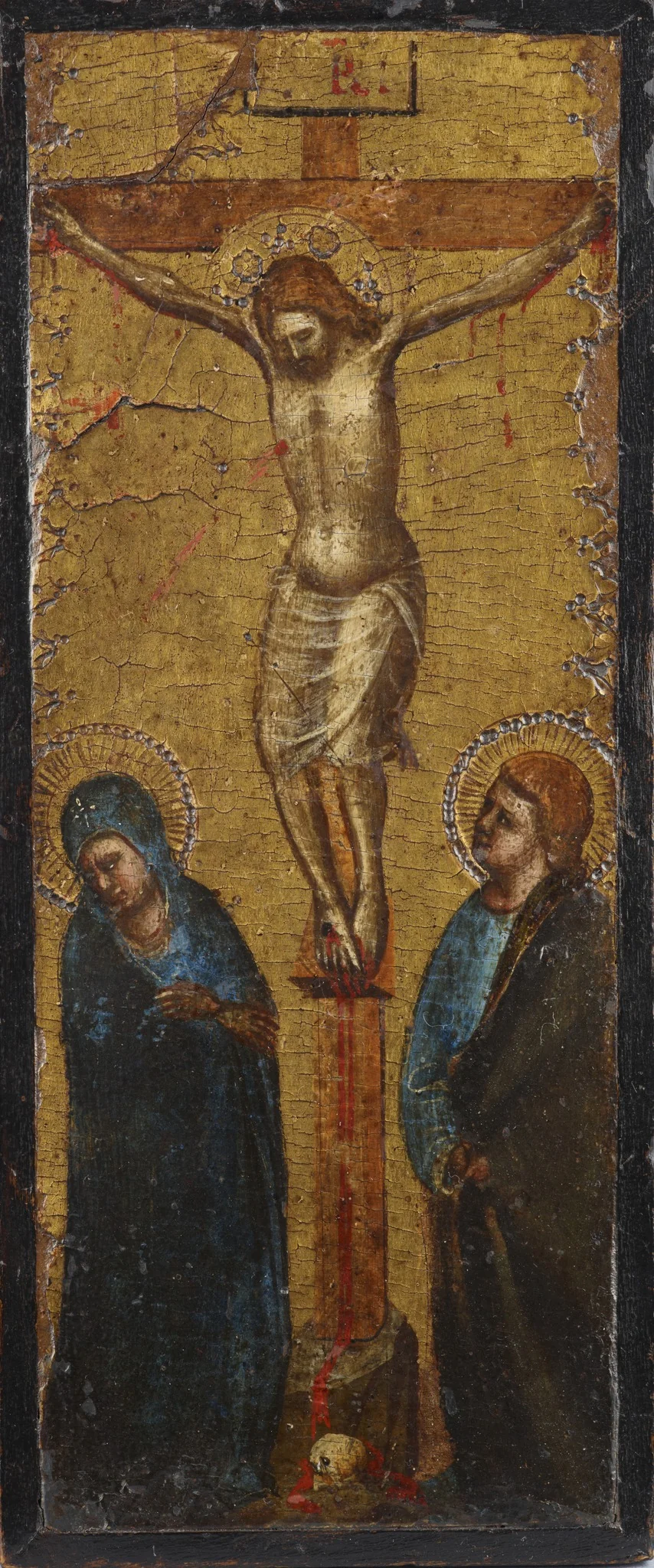 Crucifixion (Wing of a Triptych), by Unknown, tempera, 1360