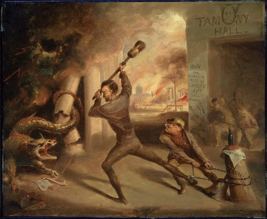 Lincoln Crushing the Dragon of Rebellion