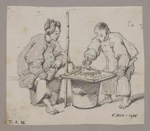 A vendor and customer