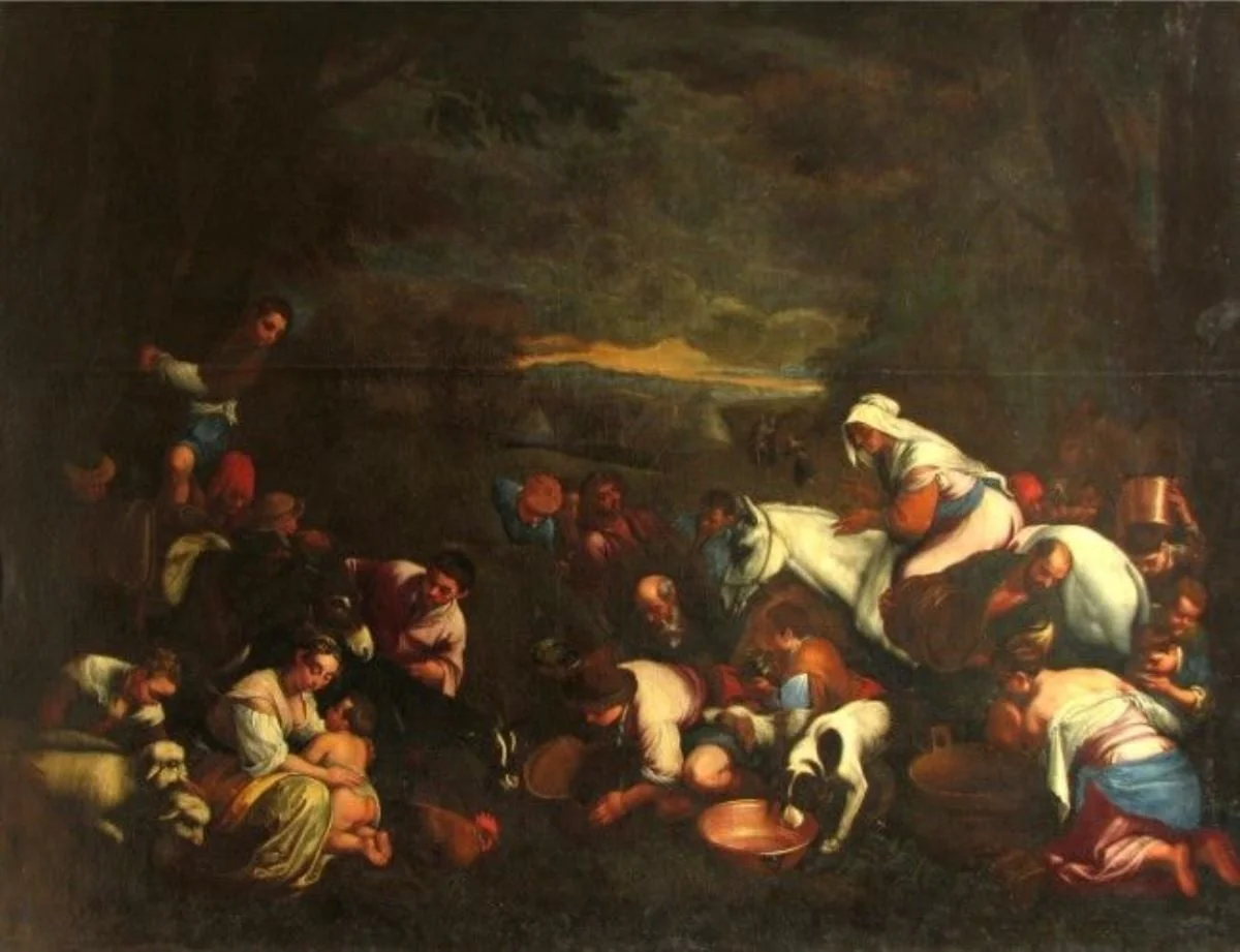 Izraeliții la izvor, by Jacopo Bassano, unspecified, 1600