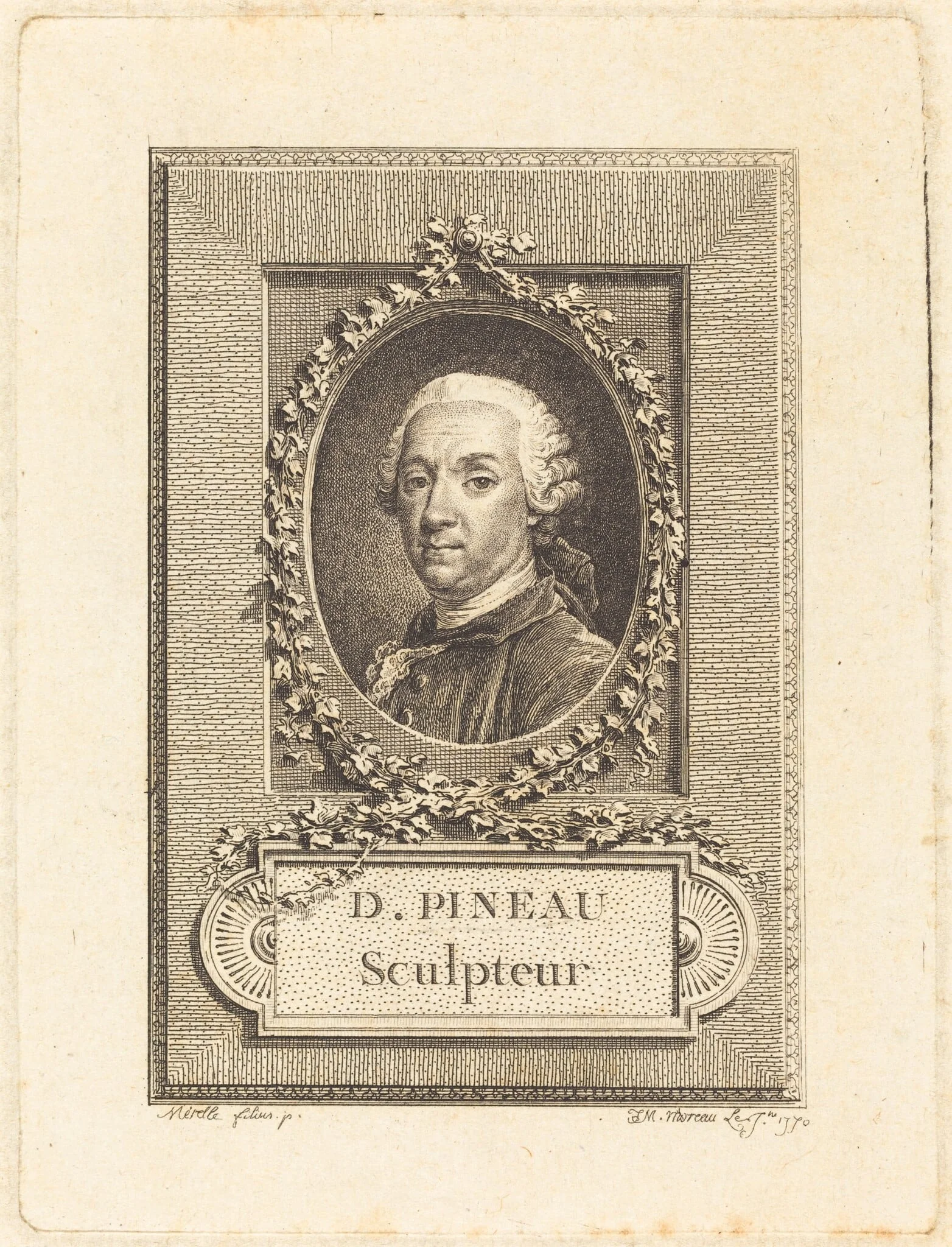 D. Pineau, Sculpteur, by Jean-Michel the Younger Moreau, ink, 1770