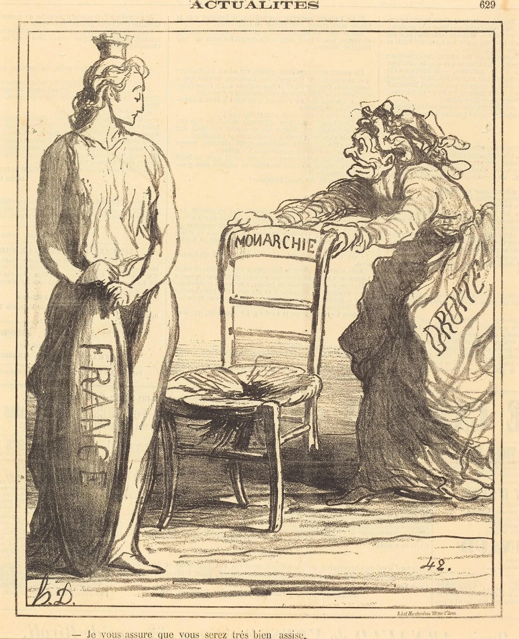Je vous assure que vous serez très bien assise, by Honoré Daumier, 1871