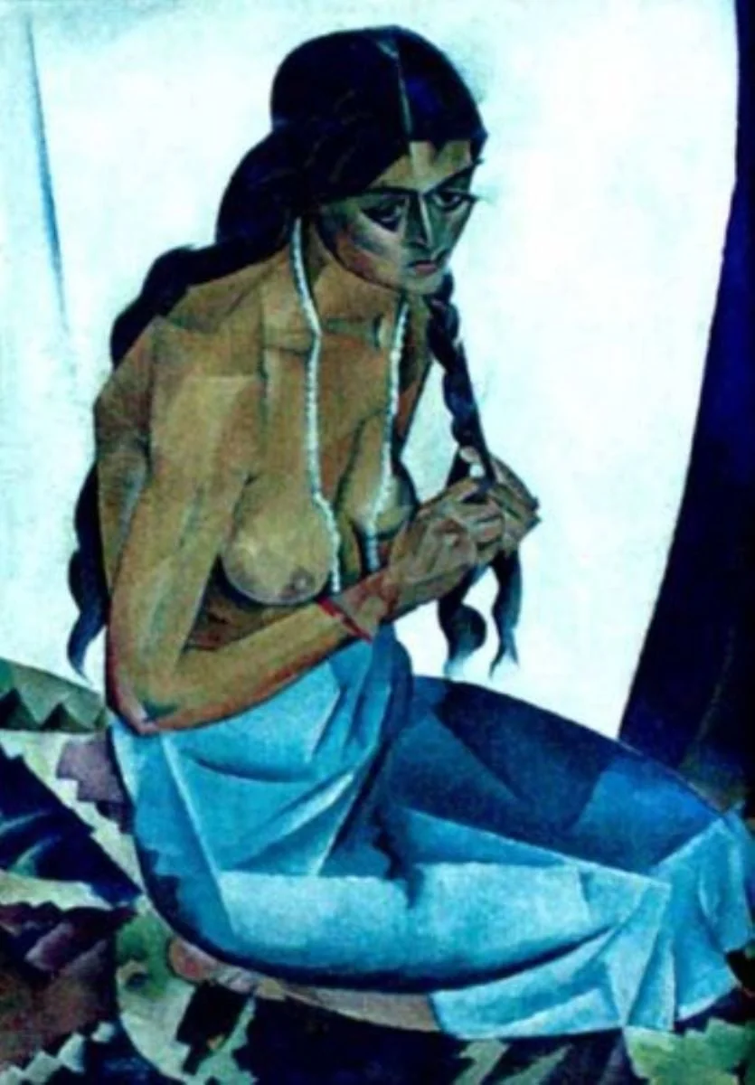 Femeie în interior, by Nadia Bulighin, unspecified, 1927