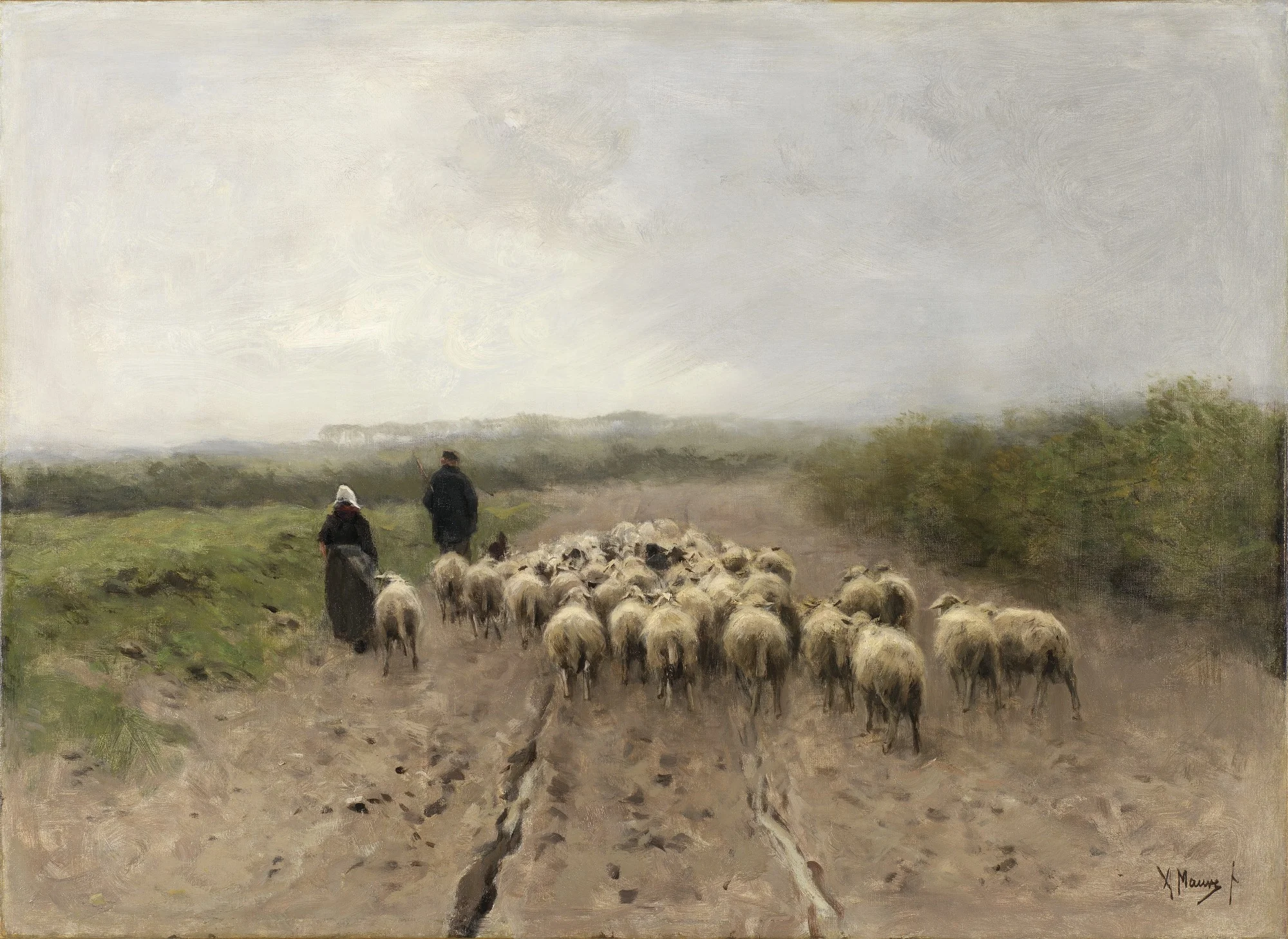 Going to Pasture, by Anton Mauve, oil, 1900