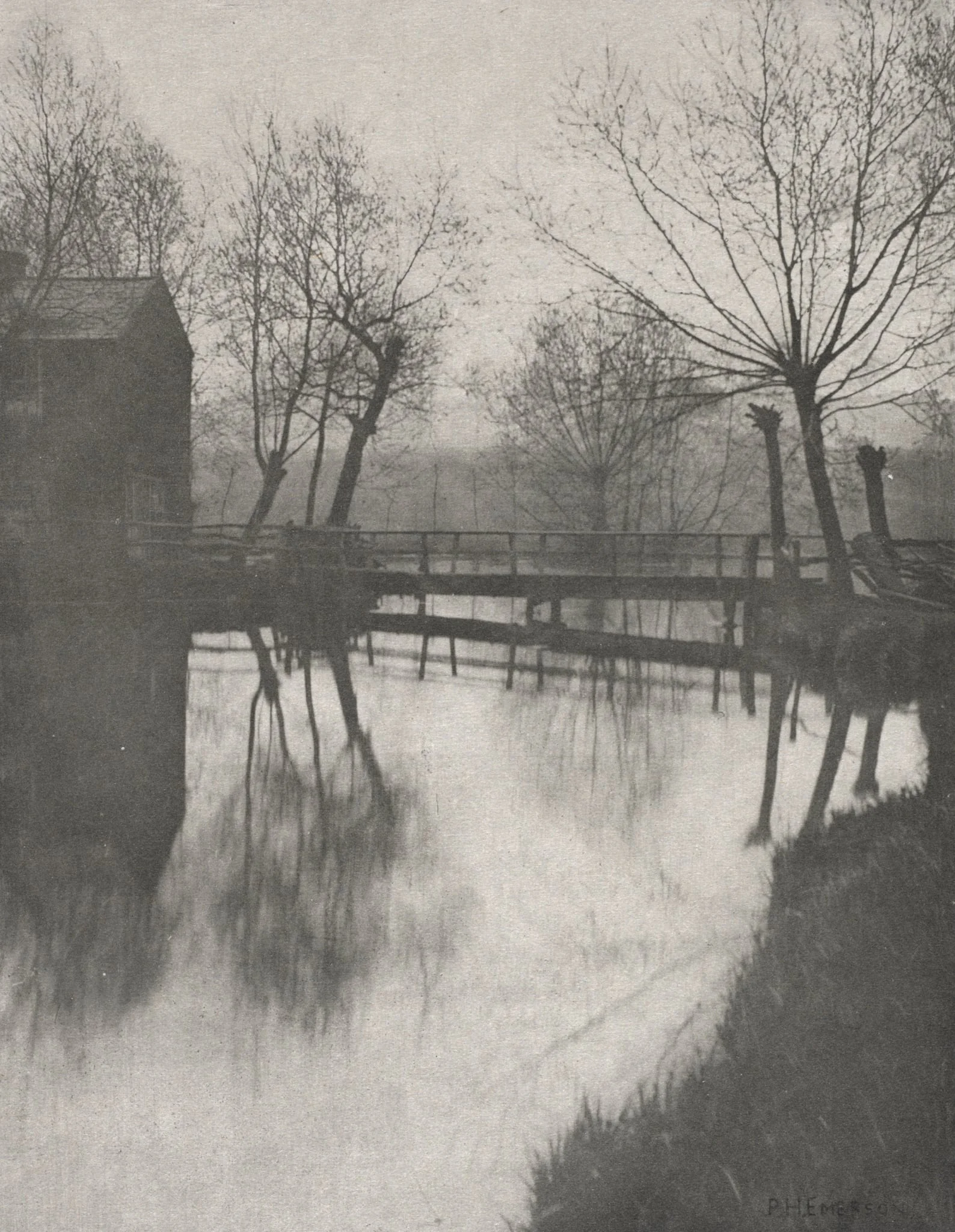 Footbridge Near Chingford, by Peter Henry Emerson, 1888