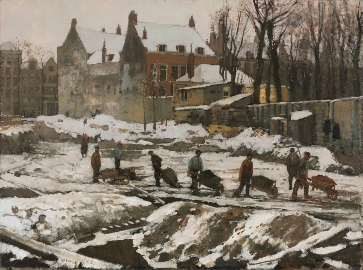 Construction Site in Amsterdam, by George Hendrik Breitner, unspecified, 1902