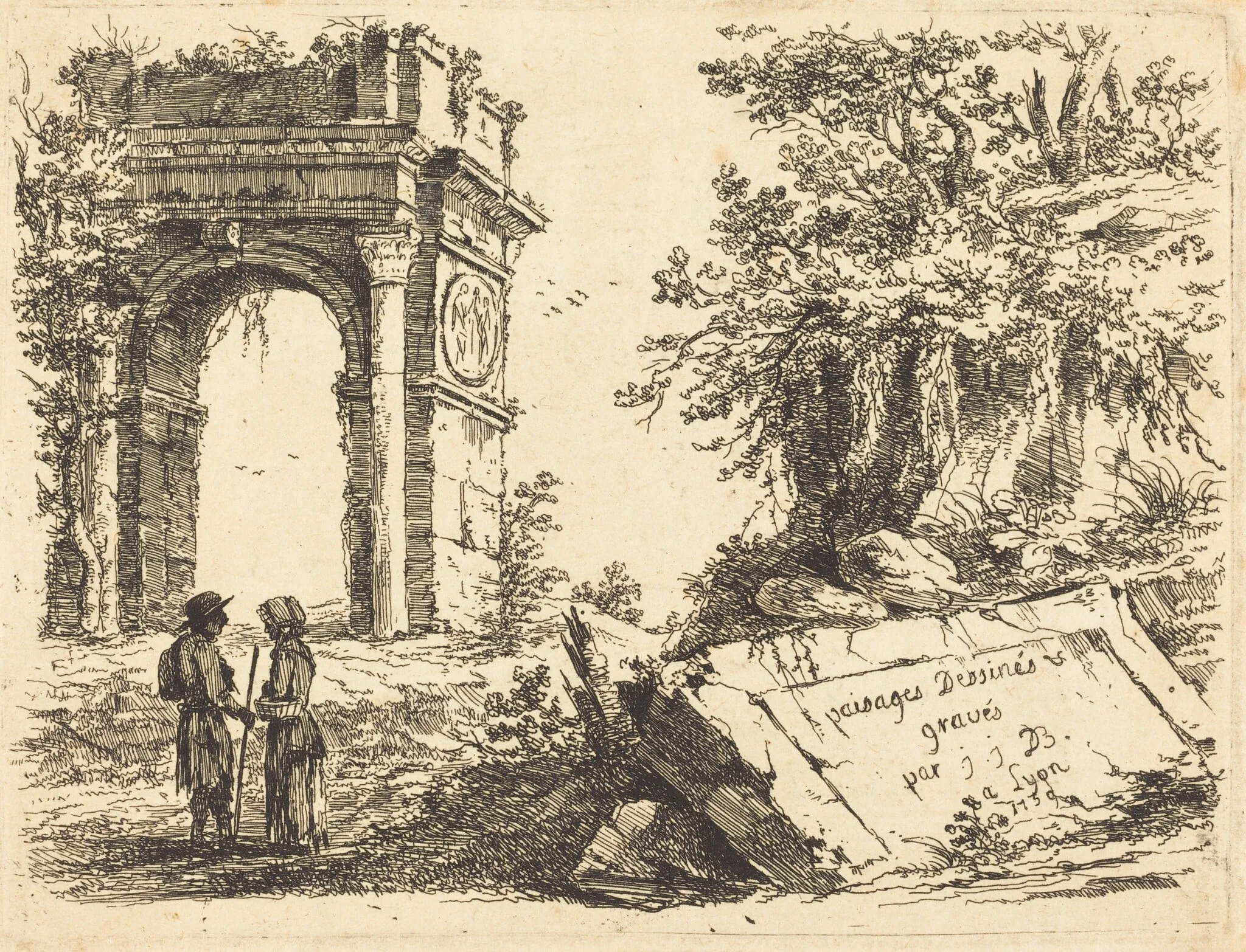 Triumphal Arch, by Jean-Jacques de Boissieu, ink, 1759