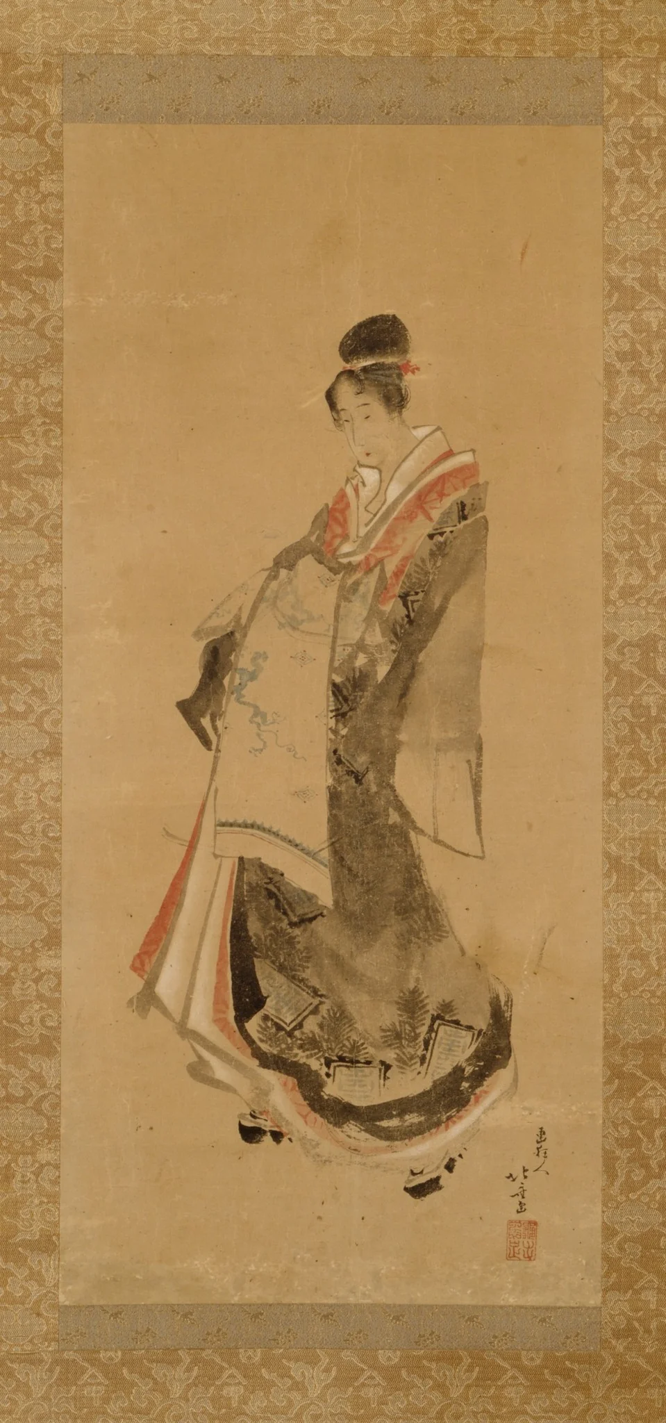 Walking Courtesan, by Katsushika Hokusai, unspecified, 1850