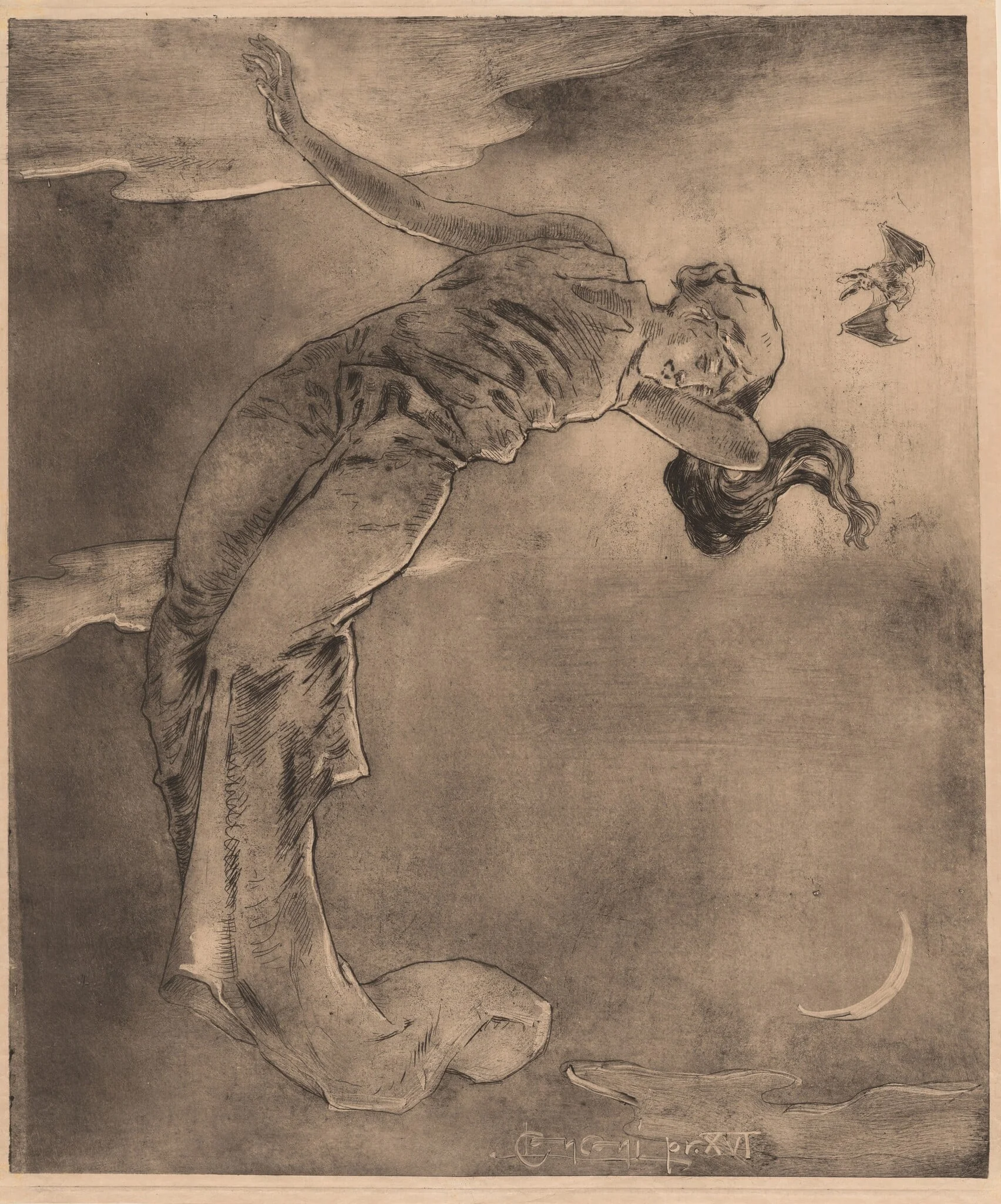 The Wave (L'Onda), by Luigi Conconi, ink, 1896
