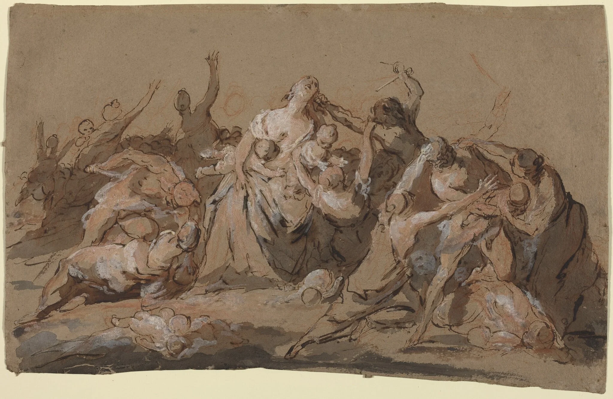 The Massacre of the Innocents, by Giovanni Antonio Pellegrini, ink, 1750