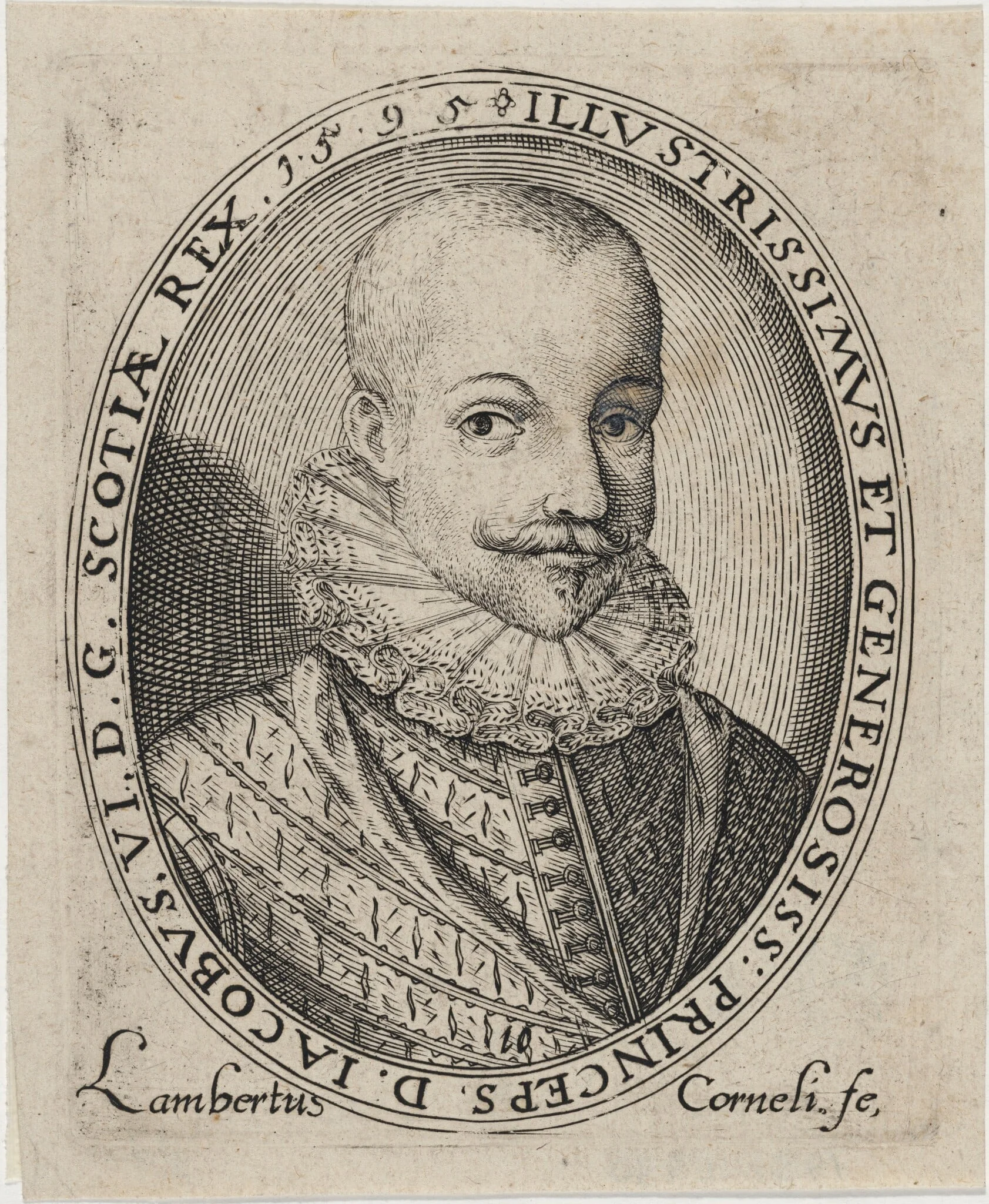 James I, as James VI of Scotland, by Thomas Chambers, ink, 1817