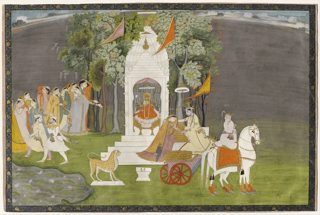 Krishna Abducting Rukmani from the Temple