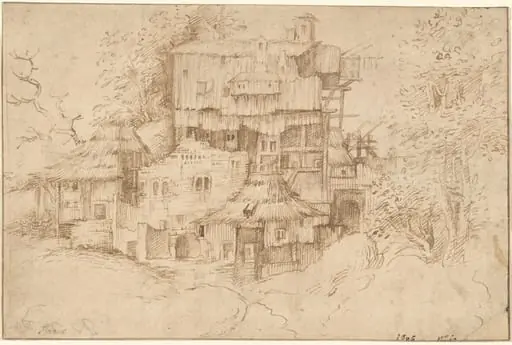 A Complex of Rustic Houses Built Over Ruins