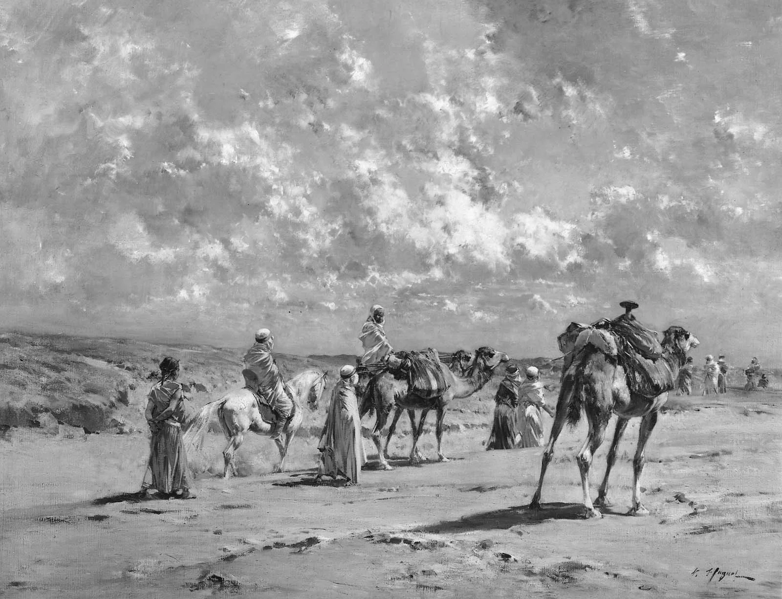 Arabs on the March, by Victor Huguet, oil, 1893