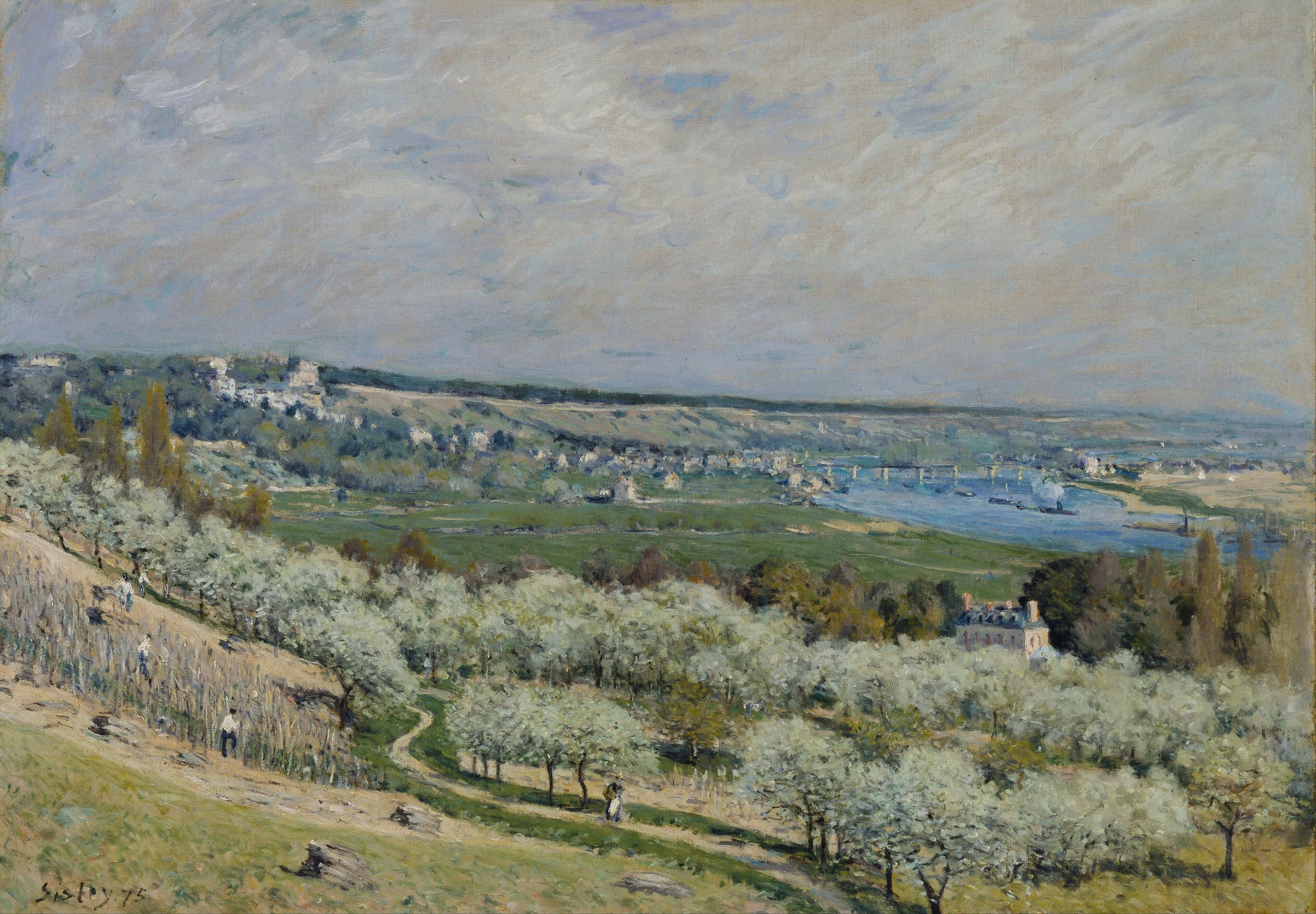 The Terrace at Saint-Germain, Spring, by Alfred Sisley, oil, 1875