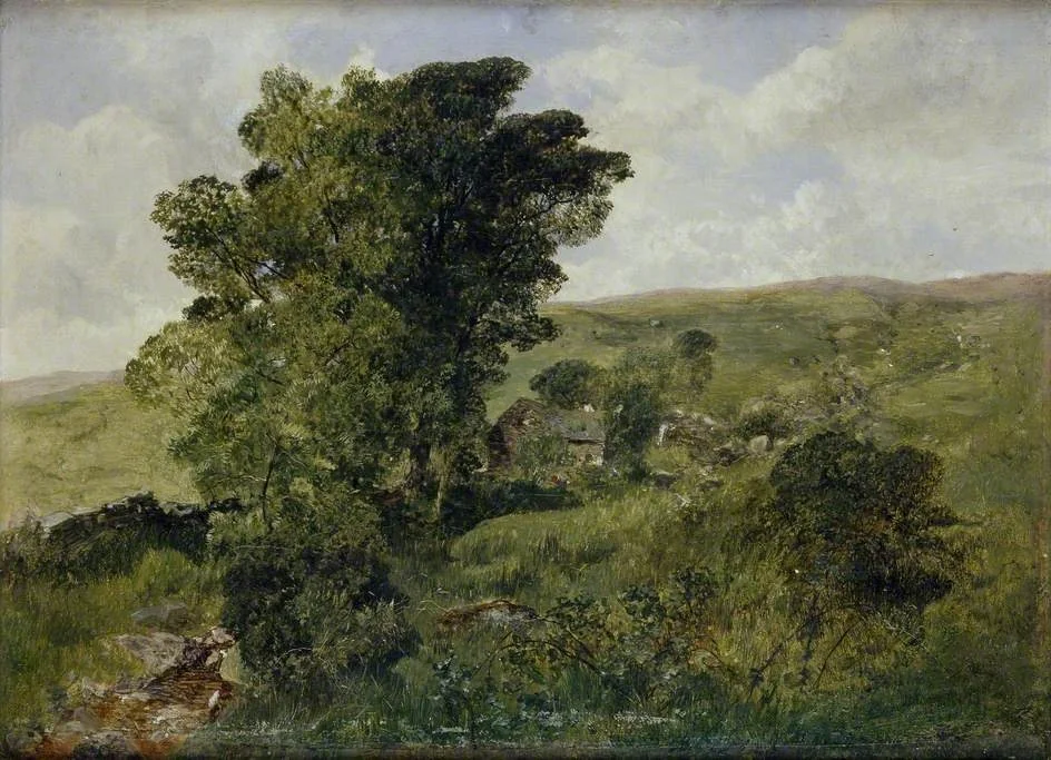 View of Nantlle, Caernarvonshire, by Alfred William Hunt, oil, 1855