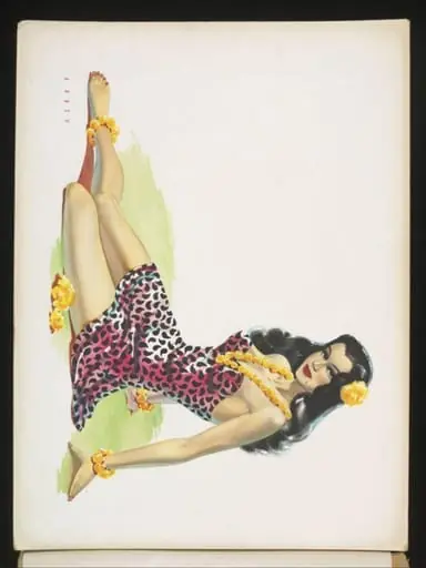 'Pin-up' in Hawaiian costume