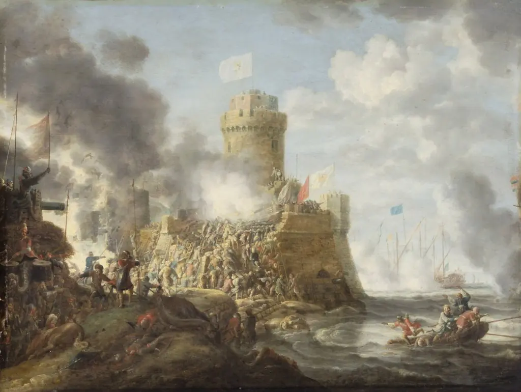 Turks attacking a Harbour