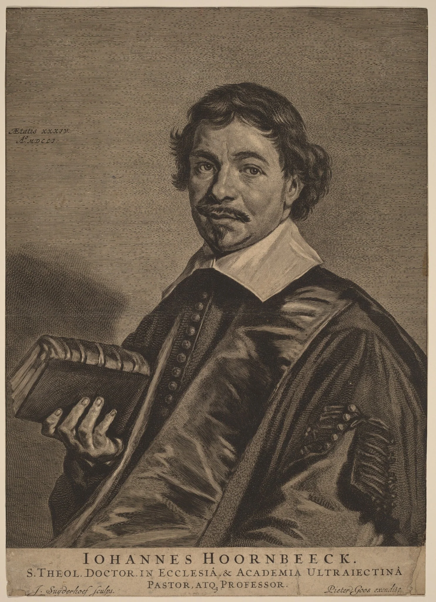 Johannes Hoornbeeck, by Jonas Suyderhoff, ink, 1651