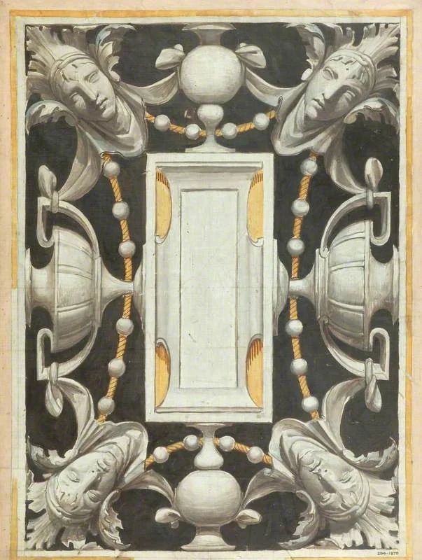 Design for a Decorative Panel, by Alfred Stevens, oil, 1873