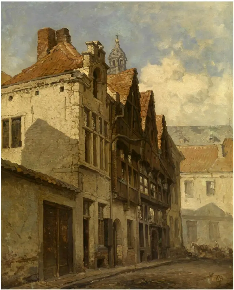 The Stoelstraatje and the tower of the Saint Paul's Church